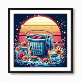 Laundry day and laundry basket 15 Art Print