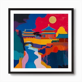 Abstract Travel Collection Beijing China 3 Art Print