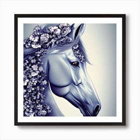 Floral Horse Art Print