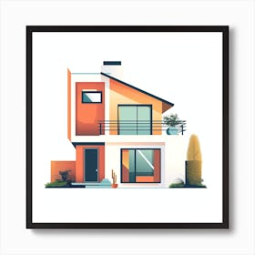 Modern House Vector Illustration 3 Art Print