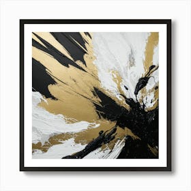 Abstract Gold And Black Art Print