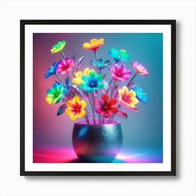 Glow In The Dark Flowers Art Print