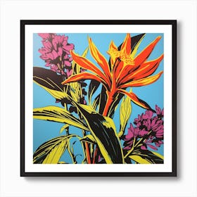 Bird Of Paradise 1 Pop Art Illustration Square Art Print