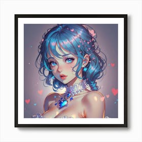 Cute Girl With Earring(1) Art Print