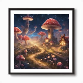 The Stars Twinkle Above You As You Journey Through The Mushroom Kingdom S Enchanting Night Skies, Ul Art Print