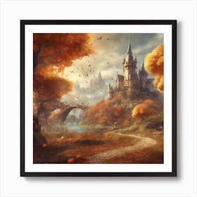 Castle In Autumn wonder world Art Print