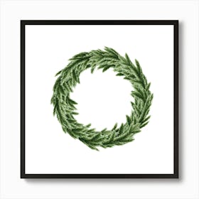 Wreath from Green Fir Branches Art Print