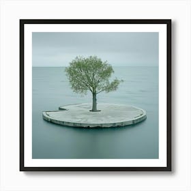 Lone Tree In The Water Art Print