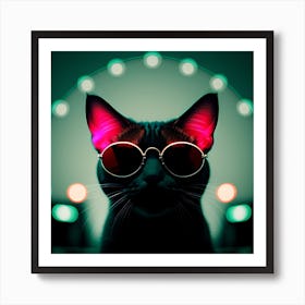 Cat With Sunglasses Art Print