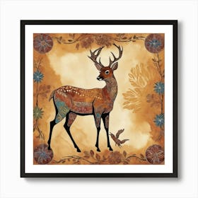 Outback Animals 2 Motif Batik Deer Art Print 2 Art Print