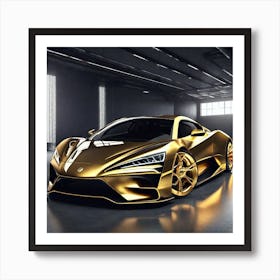 Gold Sports Car 23 Art Print