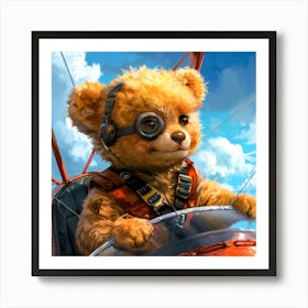 Teddy Takes Flight A High Flying Adventure Art Print