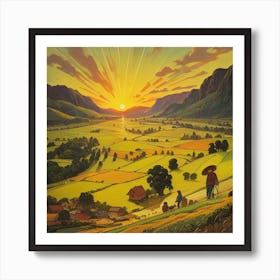 Sunset In The Valley Art Print