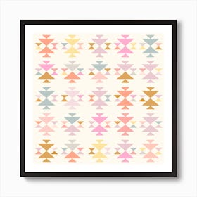 Pastel Triangles Square Art Print
