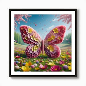 Butterfly flowers petals 3 Art Print