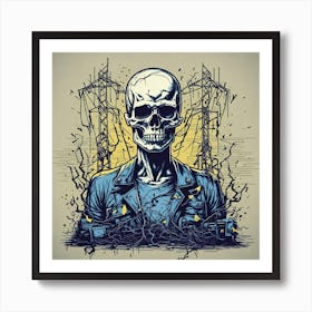 Electric Skeleton Art Print