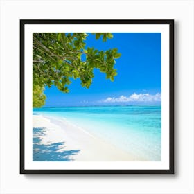 Relax Ocean Plant Idylli Holiday Coastline Beautiful Calm Shore Blue Paradise Sunlight N (27) Art Print