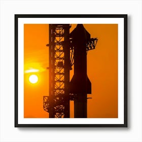 Sunset Over Nasa Rocket 1 Art Print