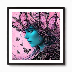 Butterfly Girl 3 Art Print