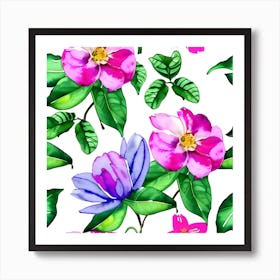 Watercolor Floral Pattern Art Print