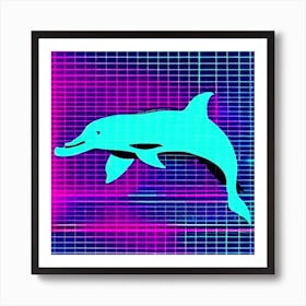 Dolphin On A Grid Art Print