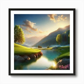 Sunset On The Golf Course Poster