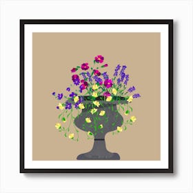 Flowers Vase Plants Boho Bohemian Botanical Minimalist Nature Art Print