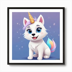 Unicorn husky Art Print