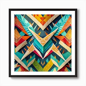 Firefly Beautiful Modern Abstract Detailed Native American Tribal Pattern And Symbols With Uniformed (9) Art Print