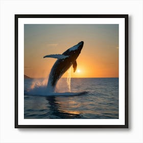 Humpback Whale Jumping 4 Art Print