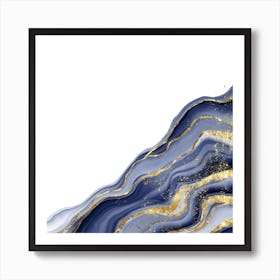 Sparkling Blue Agate Texture 12 Art Print