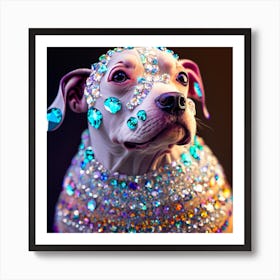 Dog With Jewels Art Print