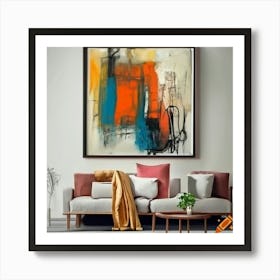 Framed Abstract Expressionism Art In The Modern Interior (1) (1) Art Print