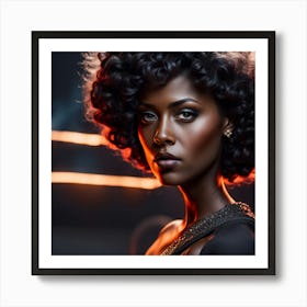 Beautiful African Woman With Curly Hair Art Print