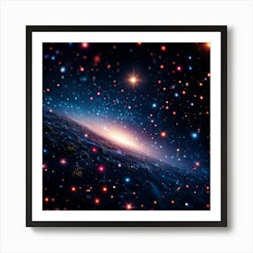 Abstract Illustration Showcasing The Rich Tapestry Of Cosmos With Contrasting Patterns Of Bright Fl (5) Art Print