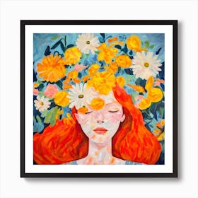 Red Hair Beauty Art Print