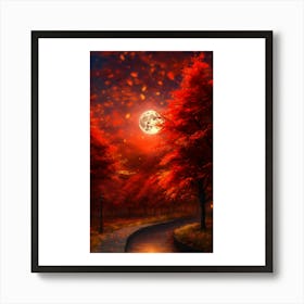 Full Moon In Autumn 4 Art Print