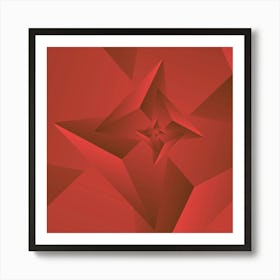 Redish Trendy Triangle Pattern Art Print