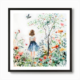 Garden Goddess Woman Among Blossoms Art Print