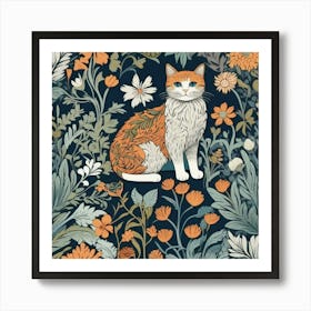 Cat In A Garden Art Print