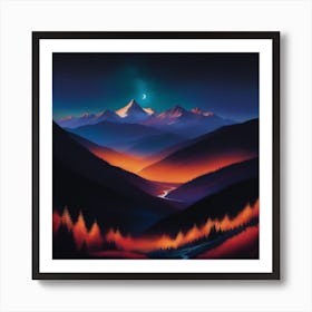 Night In The Mountains Art Print