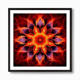 Mandala Fire Flower Art Print