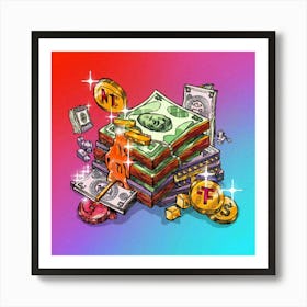 Money And Coins Art Print