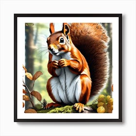 Squirrel In The Woods 56 Art Print