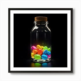 Glass Jar Of Candy Art Print
