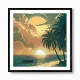 Sunset On The Beach 6 Art Print