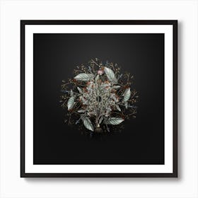 Vintage Allium Foliosum Botanical Wreath on Wrought Iron Black n.1070 Art Print