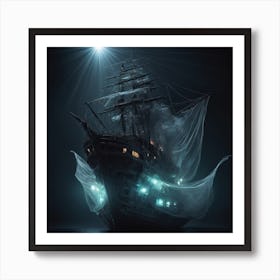Ship In The Dark Art Print