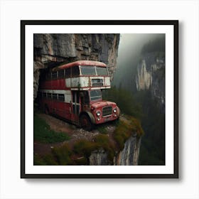 Old Bus In A Cave Art Print