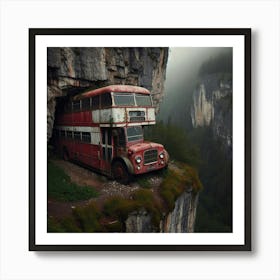 Old Bus In A Cave Poster